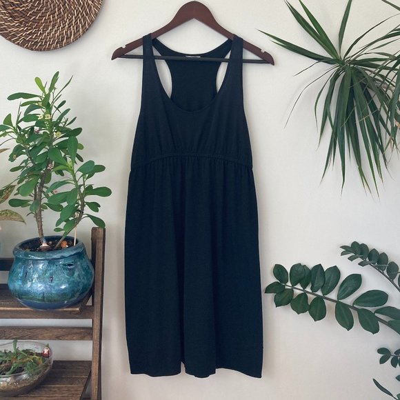 black racerback midi dress